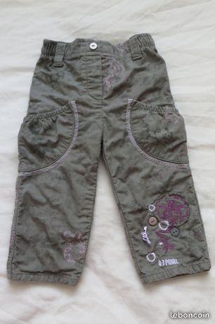 Pantalon, couleur kaki pour bébé fille 1