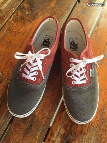 Vans AUTHENTIC velours bordeau/gris T 44 / 10,5