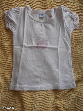 T-shirt manches courtes rose Petit Bateau T 5 ans