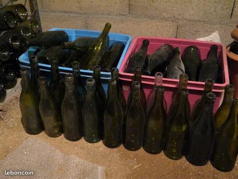 Lot de bouteilles vides pour vin