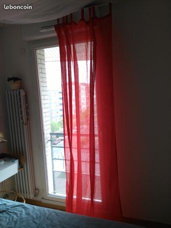 Rideau voile rouge IKEA 140 x 2