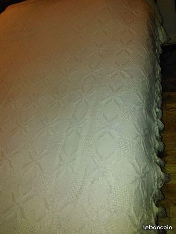 Dessus de lit macramé blanc