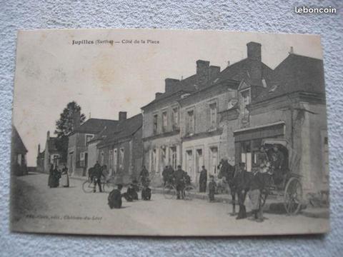 Cpa 1906, Jupilles, Sarthe, coté de la place, fs91