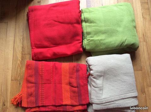Plaids divers coloris coton