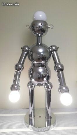 Robot lampe chromée vintage design 80 eames