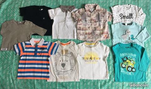 Lot 10 tee shirts- T. 6 mois (mlbee)