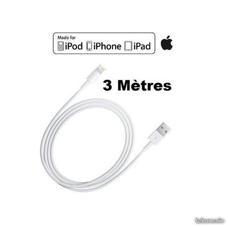 Câble chargeur 3 mètres iPhone X