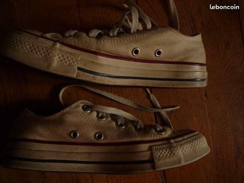 Converse basse beige coton T36