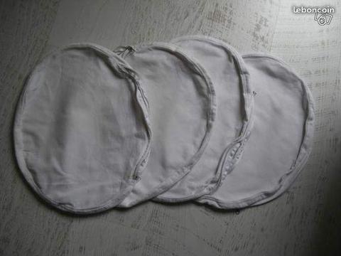 4 Housses de coussin blanc en coton 38 cm