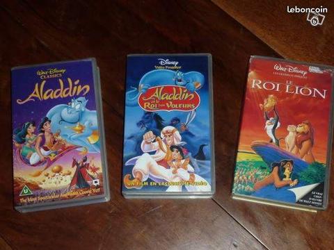 Dessins animés Disney (Aladdin, Le roi lion) (VHS)