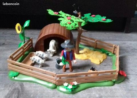 Playmobil enclos a cochons et lapins