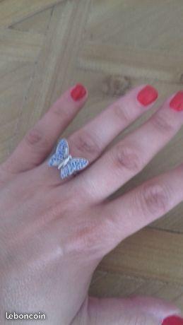 Bague papillon en argent 53