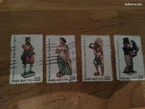 Timbres etats unis statuettes