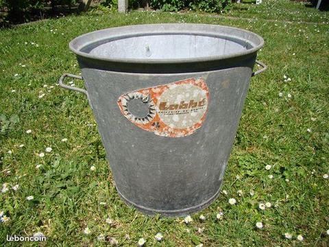 Ancienne lessiveuse / bassine en zinc (jardinière)