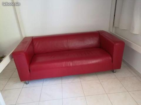 Canape IKEA Klippan Cuir Rouge