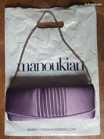 Pochette violette Manoukian avec chaine dorée