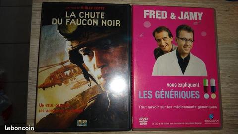 Lot de 2 DVD la chute du faucon noir + Fred & Jamy