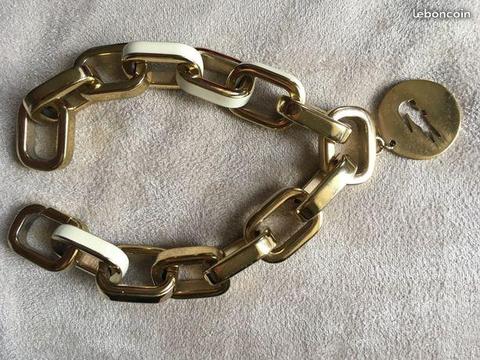 Bracelet Lacoste femme métal doré et céramique
