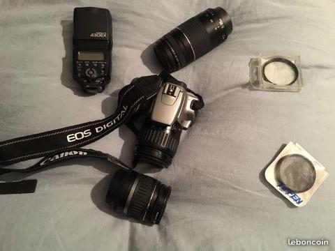 Canon EOS 350D + 3 objectifs + flash