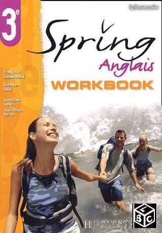 Livre spring anglais workbook 3eme neuf