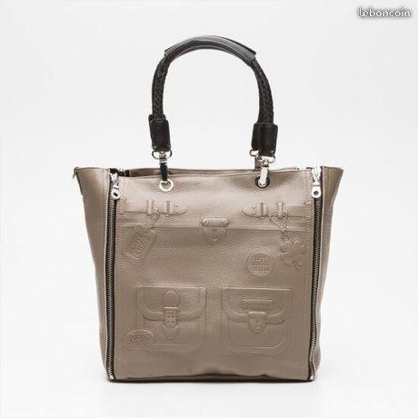 Sac neuf Barbara Rihl cabas taupe cuir