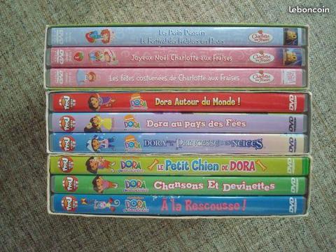 Lot de 9 DVDs Charlotte / Dora pour filles