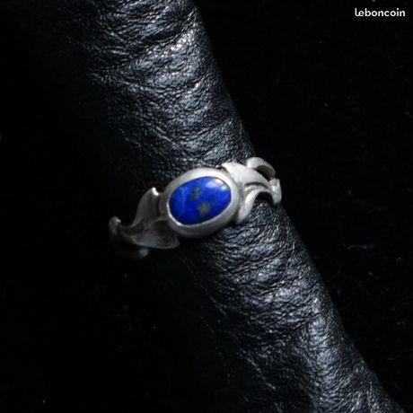 BAGUE argent + pierre bleue lapiz T.53 - dfp94