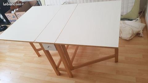 Table pliante avec 2 tiroirs