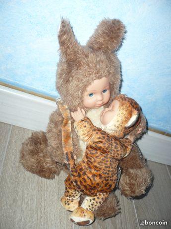 Peluche/poupée/doudou écureuil léopard Anne Geddes