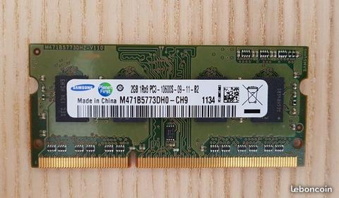 2 Go RAM Samsung Sodimm DDR3 1333 Mhz