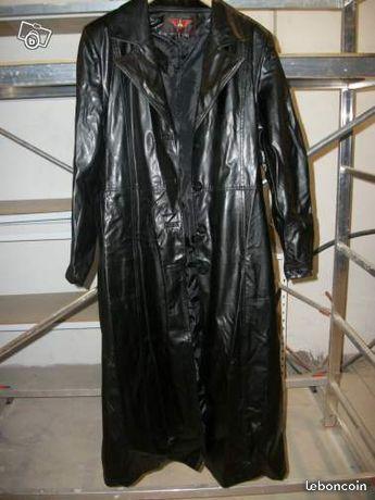 Manteau noir femme en simili cuir