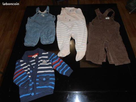 Lot de 4 vêtements bébé garçon taille 6 mois