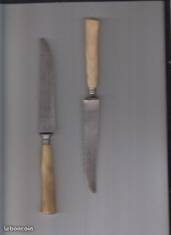 11 couteaux anciens , corne et acier