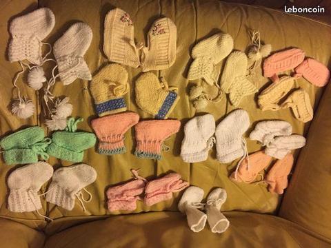 Chaussures laine bébé faites mains Moira75004