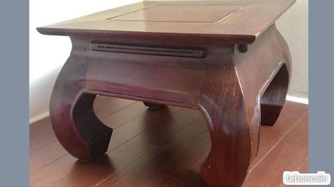 Table basse thaï bois exotique 49cm