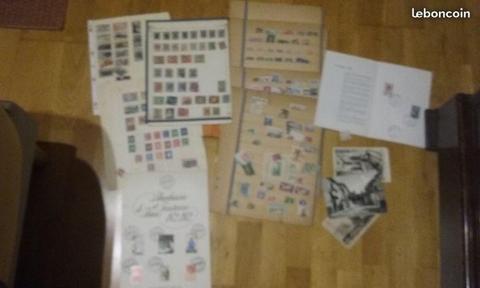 Lot timbres album cartes france divers ancien