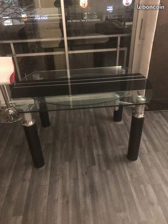 Table en verre rectangle extensible