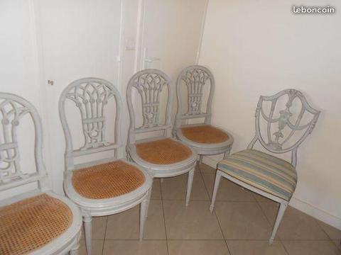 Chaises en bois blanc Assise cannée ou en tissu