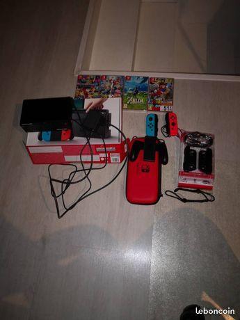 Nintendo Switch+3 jeux et accesoires