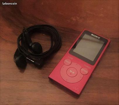 Lecteur mp3 sony nwe394r 8go rouge