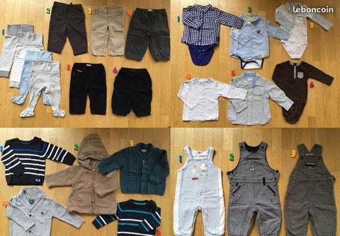 Vêtements garçon 6 mois - Pantalons T-shirts Pulls