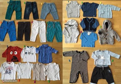 Vêtements garçon 9 mois - Pantalons T-shirts Pulls